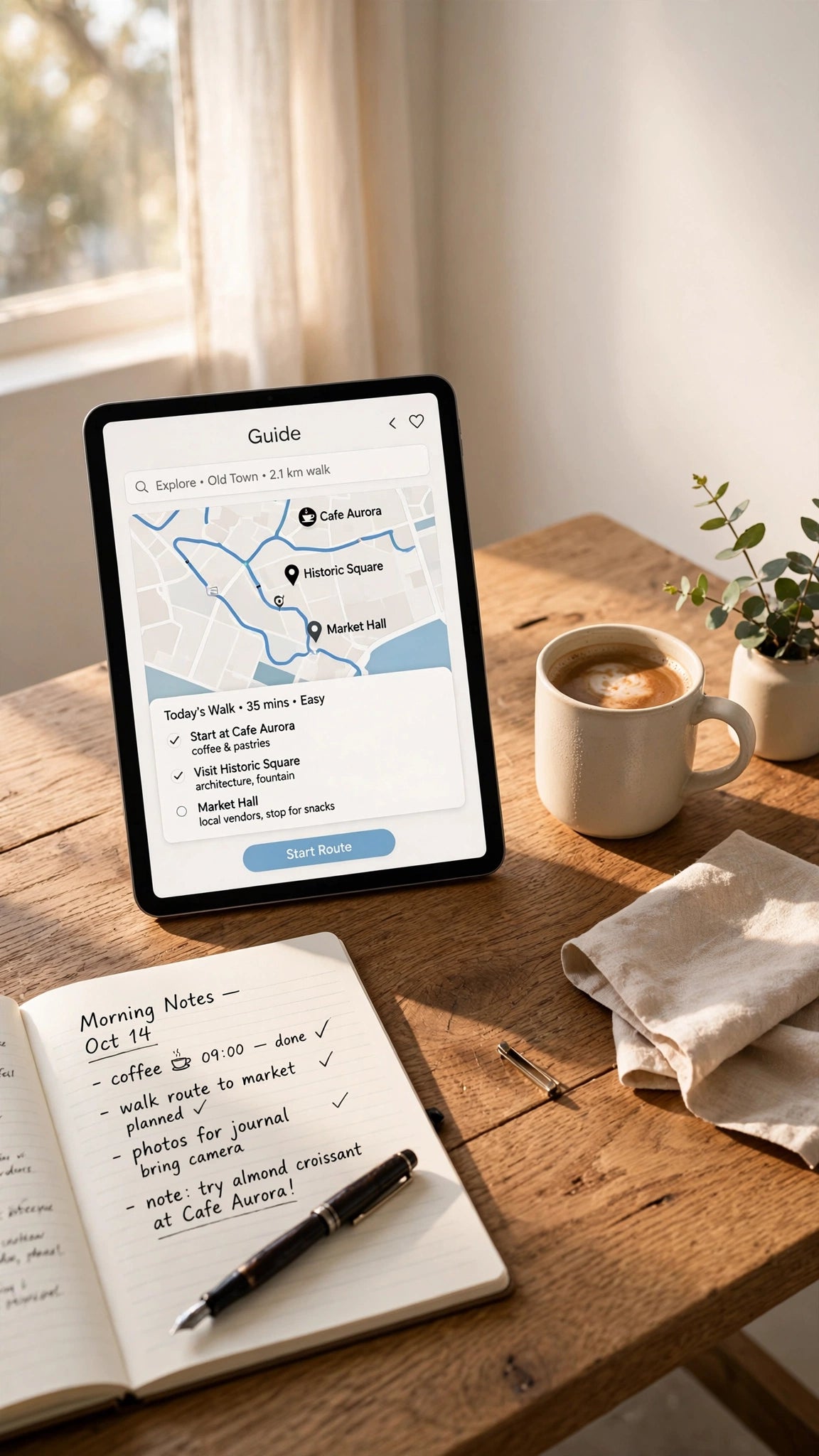 Escritorio con laptop mostrando mapa del Cono Sur y cuaderno con contactos